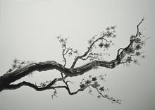 Charger l&#39;image dans la galerie, Peinture à l&#39;encre de Chine: Branche de cerisier 11
